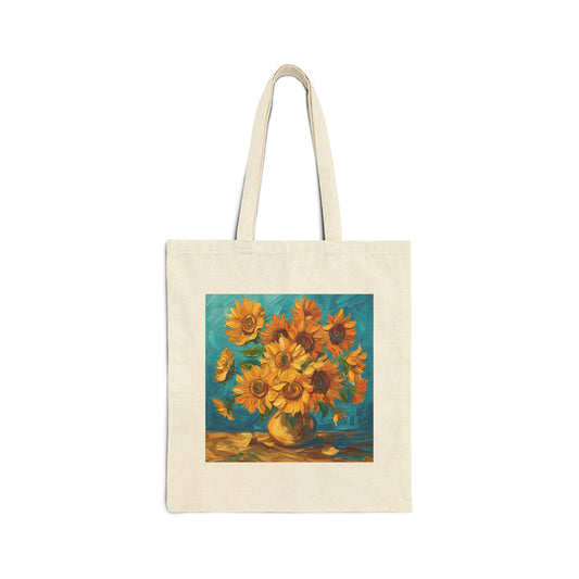 Van Gogh Sunflower Cotton Canvas Tote Bag