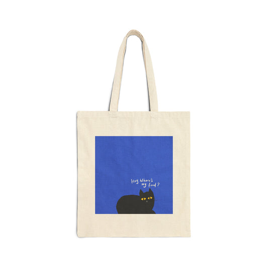 Foodie Cat Cotton Canvas Tote Bag