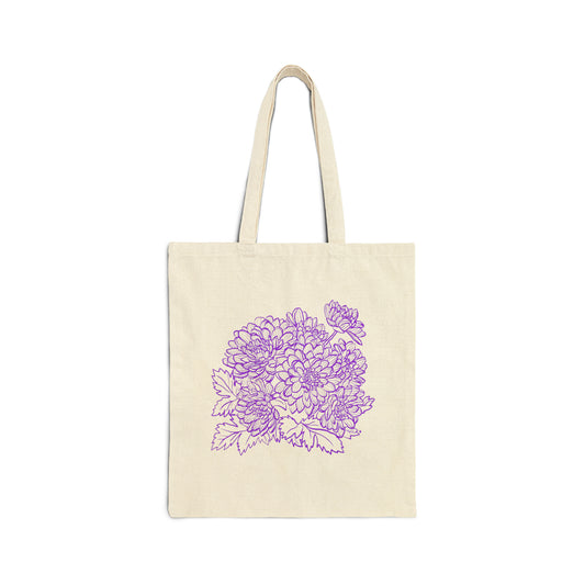 Chrysanthemum Cotton Canvas Tote Bag