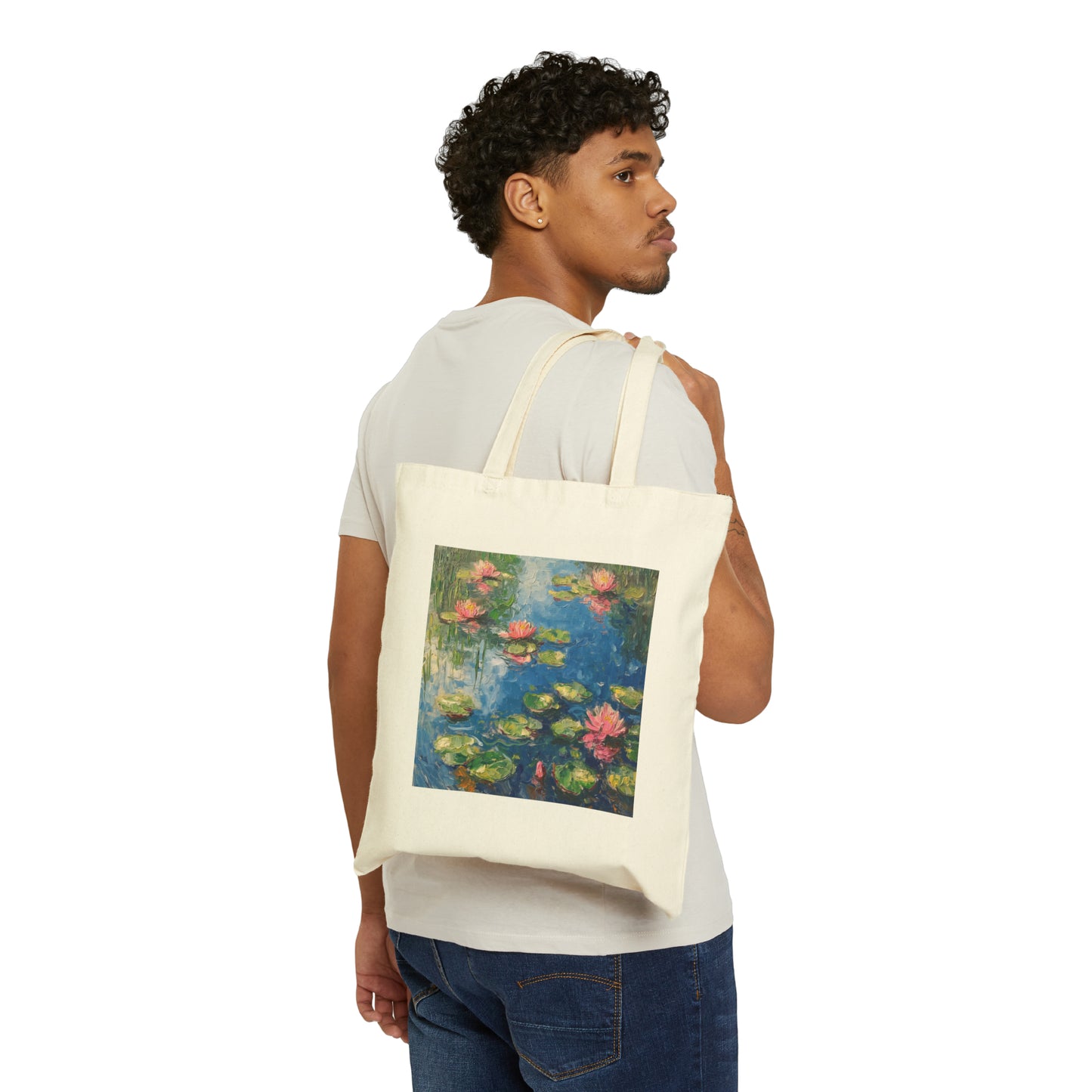 Monet Water Lilies Cotton Canvas Tote Bag